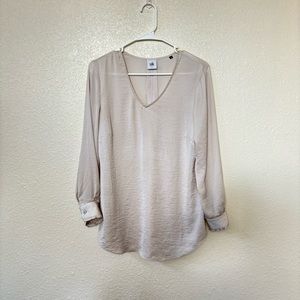 CAbi White Classic Blouse with Ruffles Small Style 3768